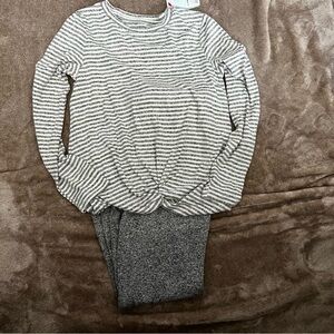 NWT Cat & Jack | pants and top | L (10-12) | heathers black and cream